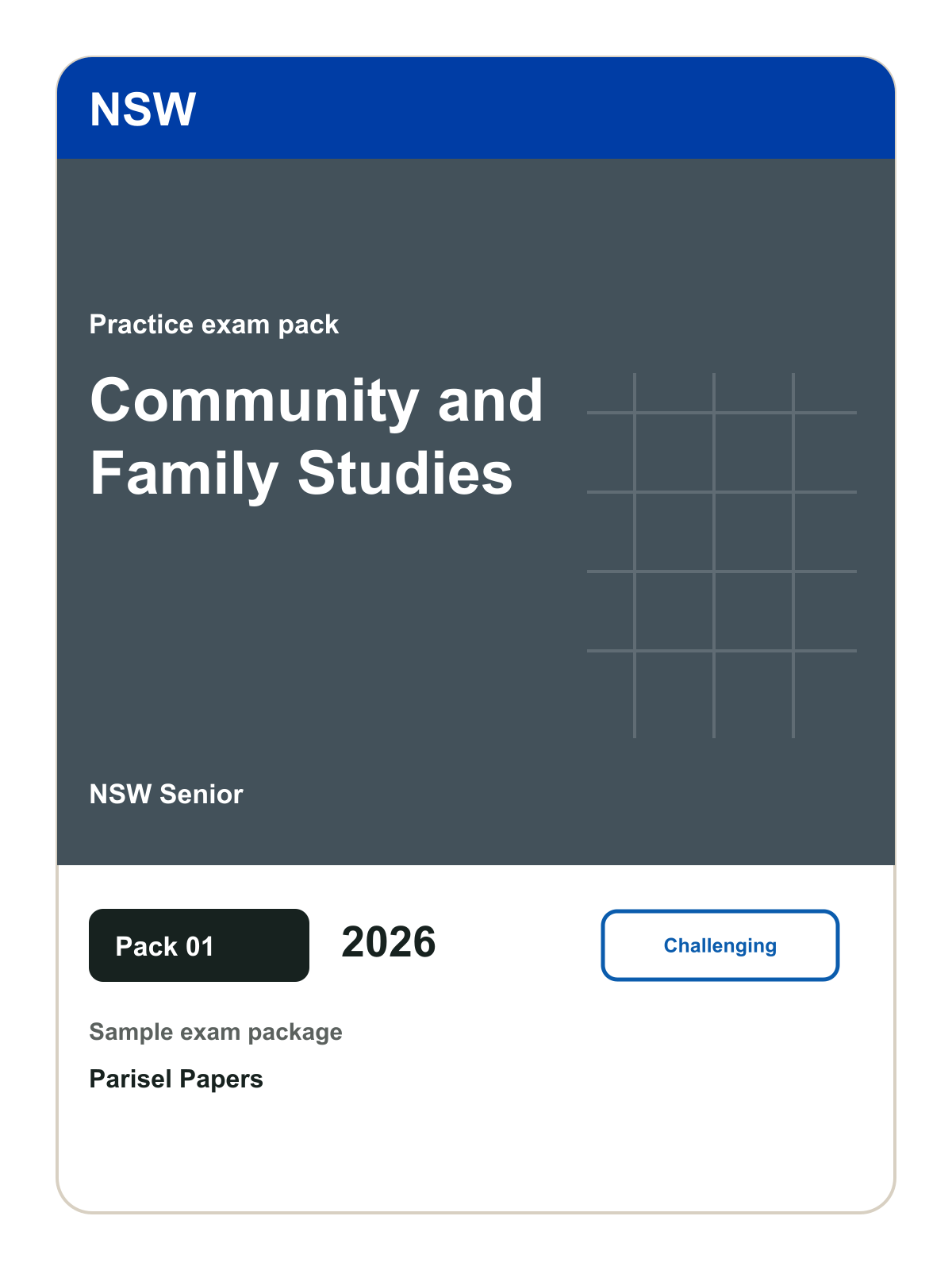 NSW Senior Community and Family Studies practice pack 01 cover (2026)