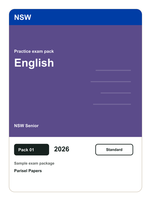 NSW Senior English Advanced practice pack 01 cover (2026)