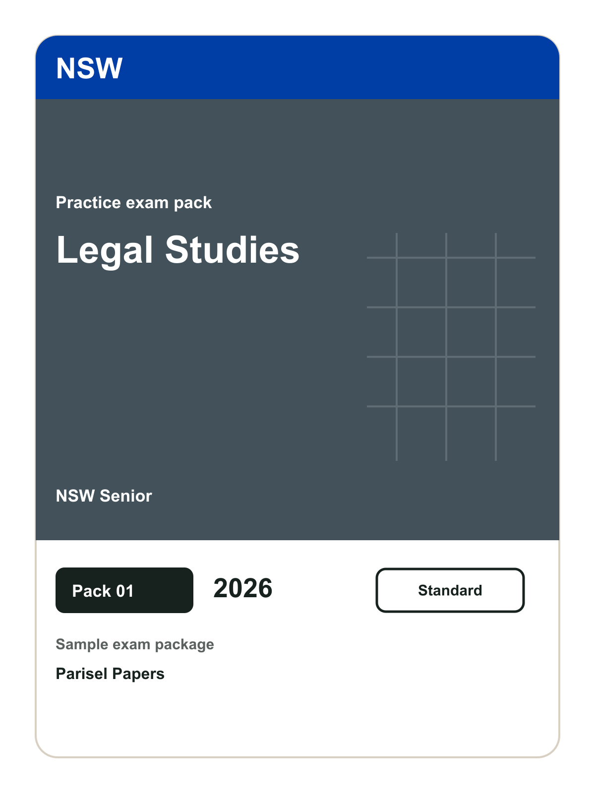 NSW Senior Legal Studies practice pack 01 cover (2026)
