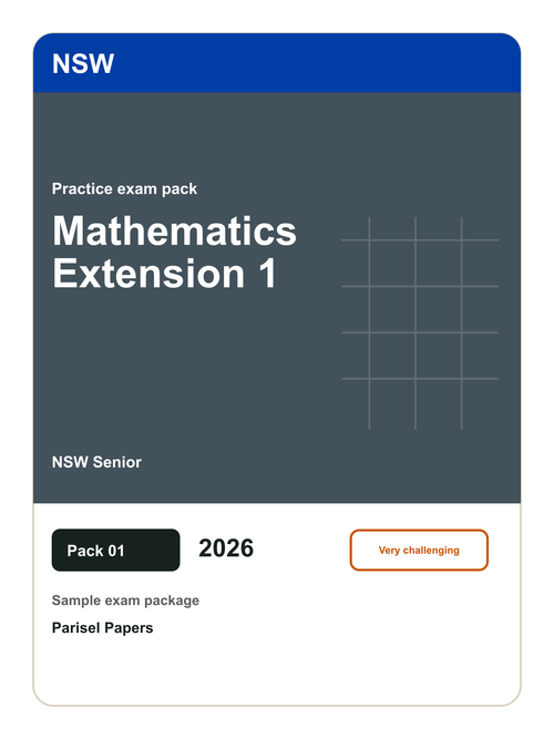 NSW Senior Mathematics Extension 1 practice pack 01 cover (2026)