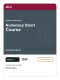 Queensland Senior Numeracy Short Course practice pack 01 cover (2026)