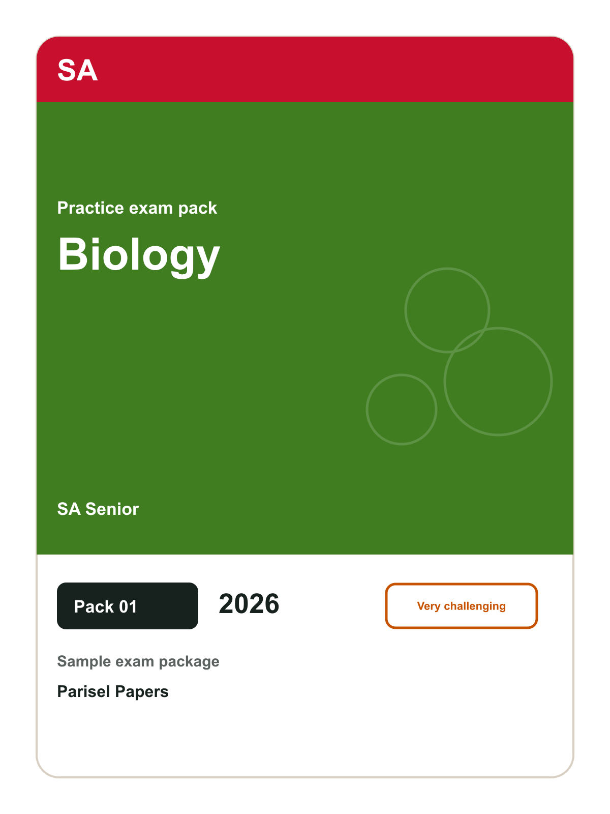SA Senior Biology practice pack 01 cover (2026)