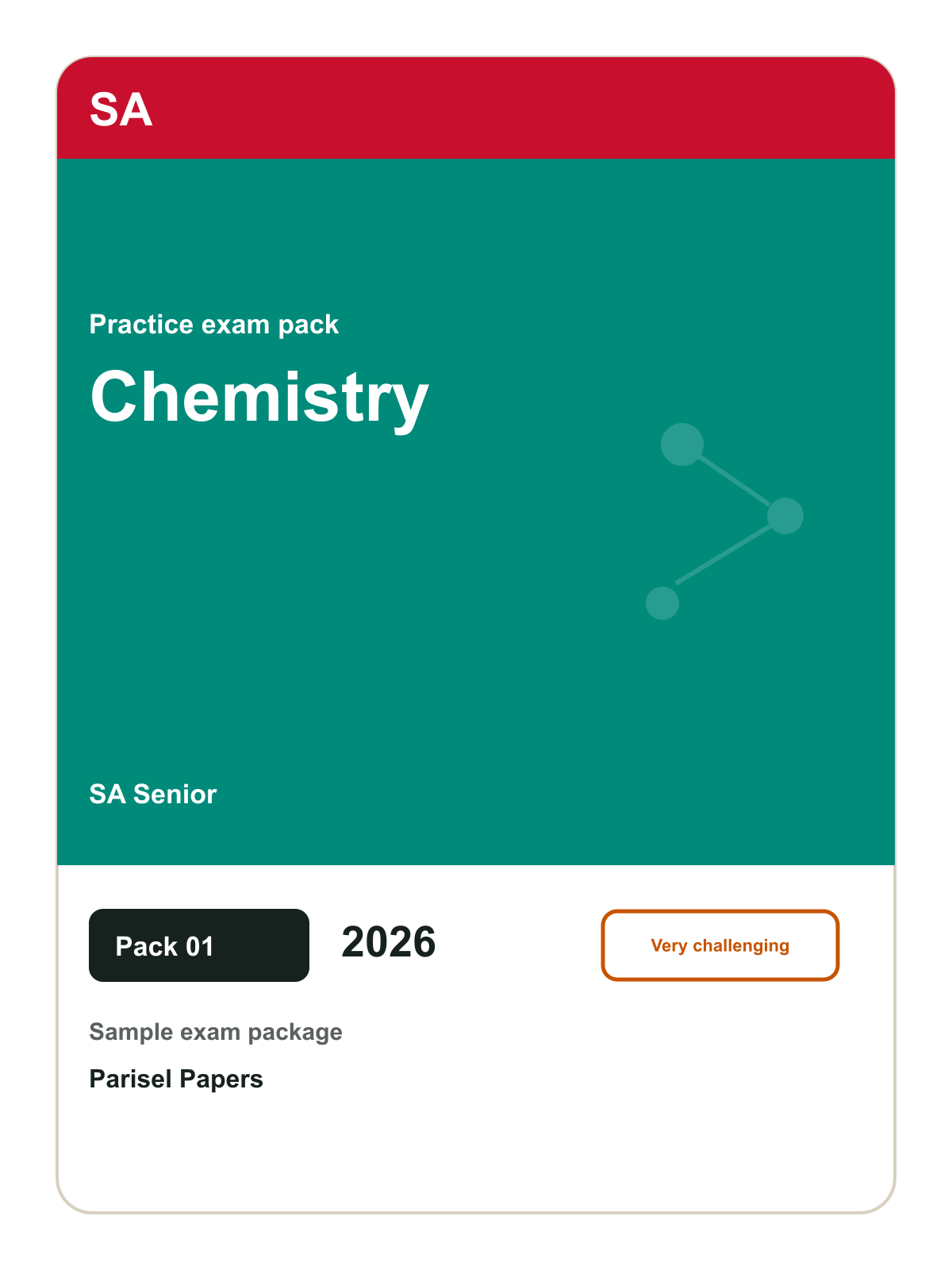 SA Senior Chemistry practice pack 01 cover (2026)