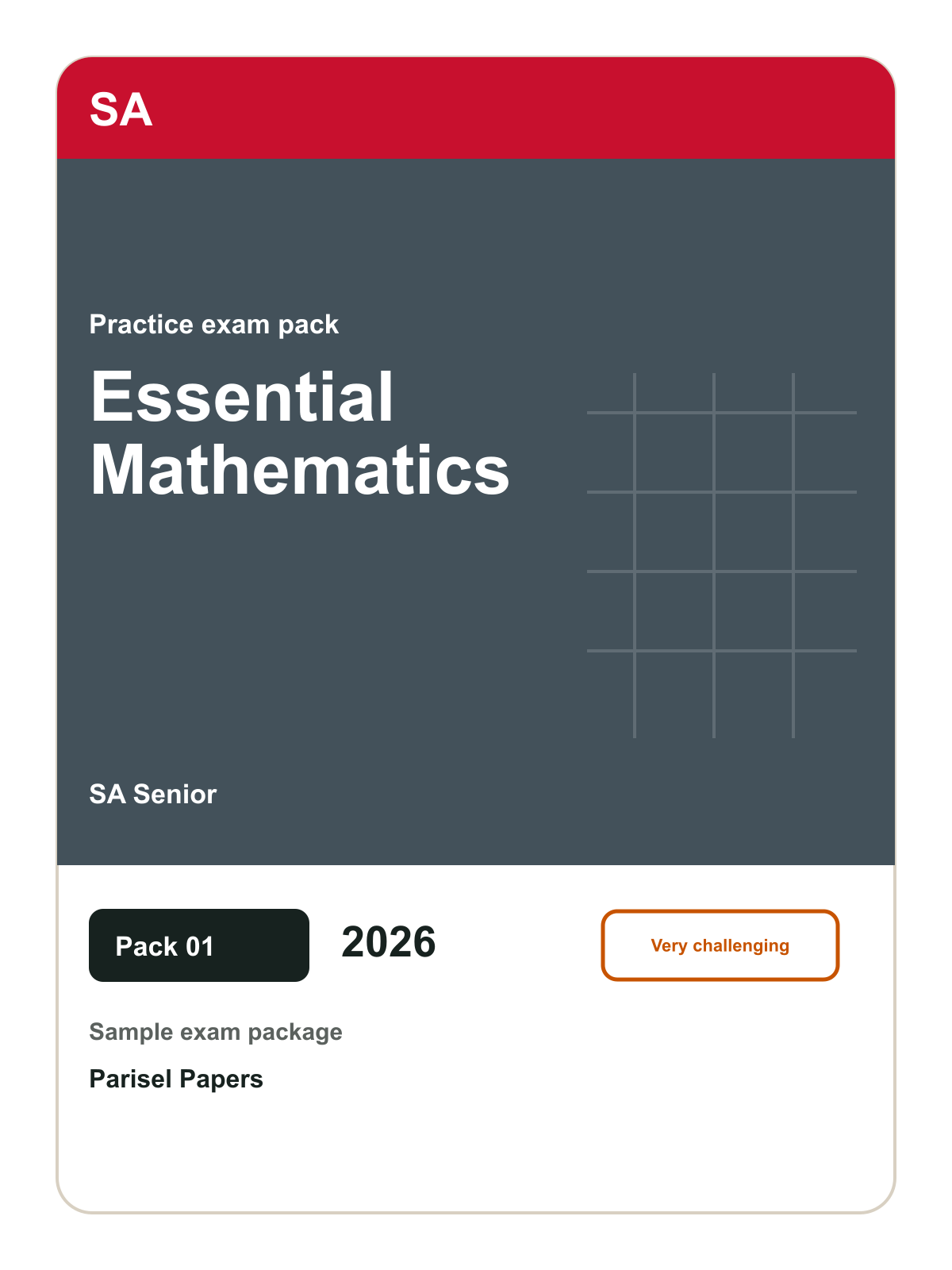 SA Senior Essential Mathematics practice pack 01 cover (2026)
