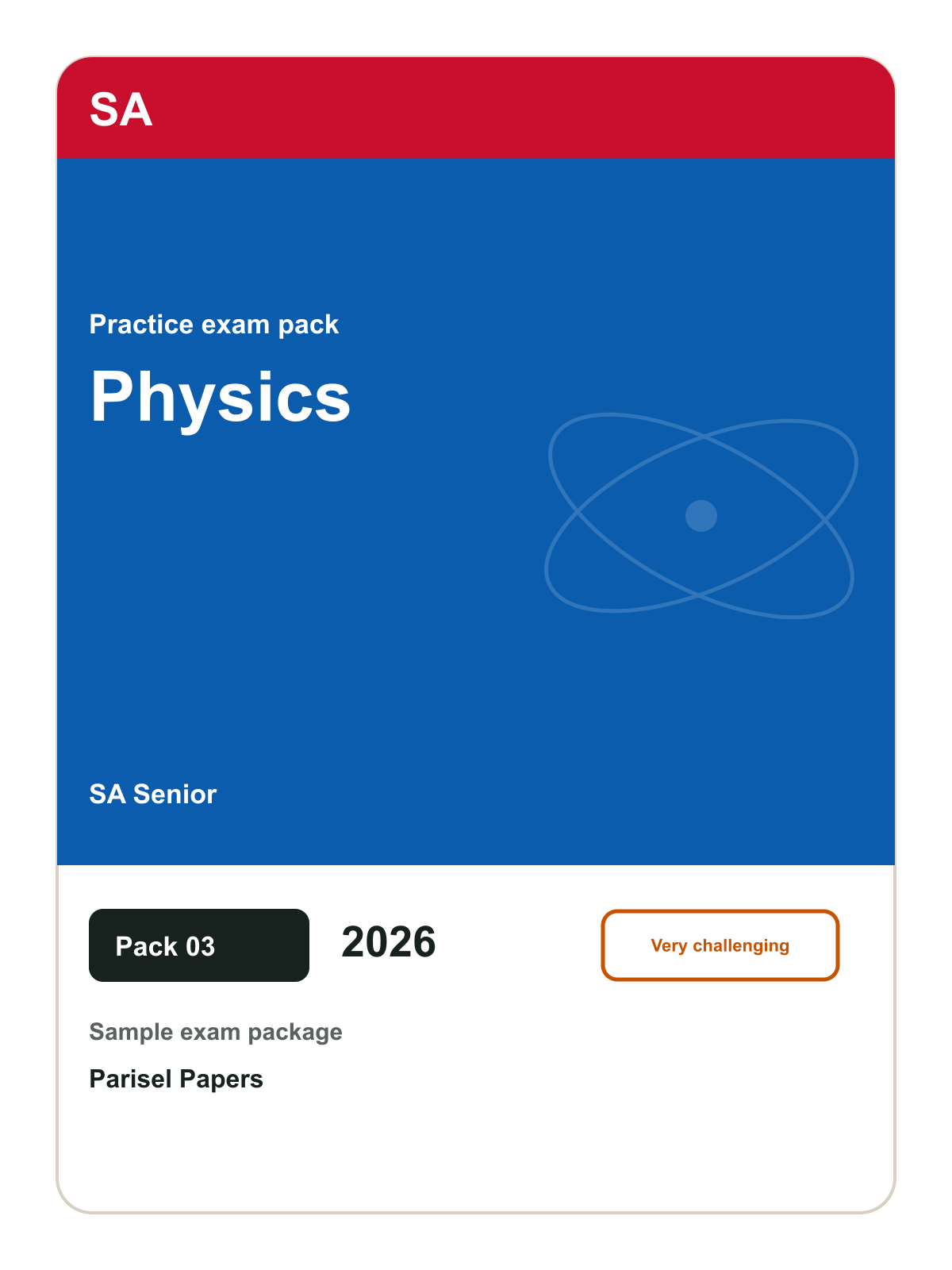 SA Senior Physics practice pack 03 cover (2026)