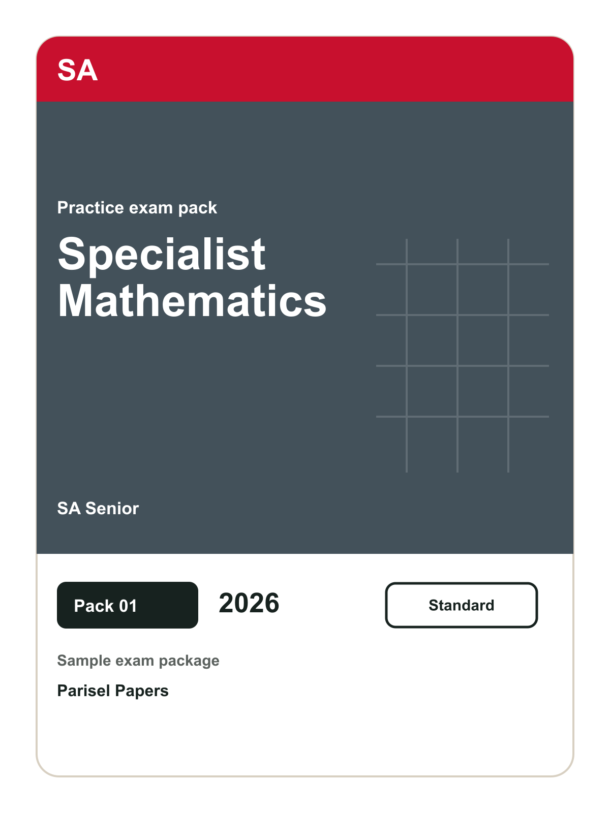 SA Senior Specialist Mathematics practice pack 01 cover (2026)