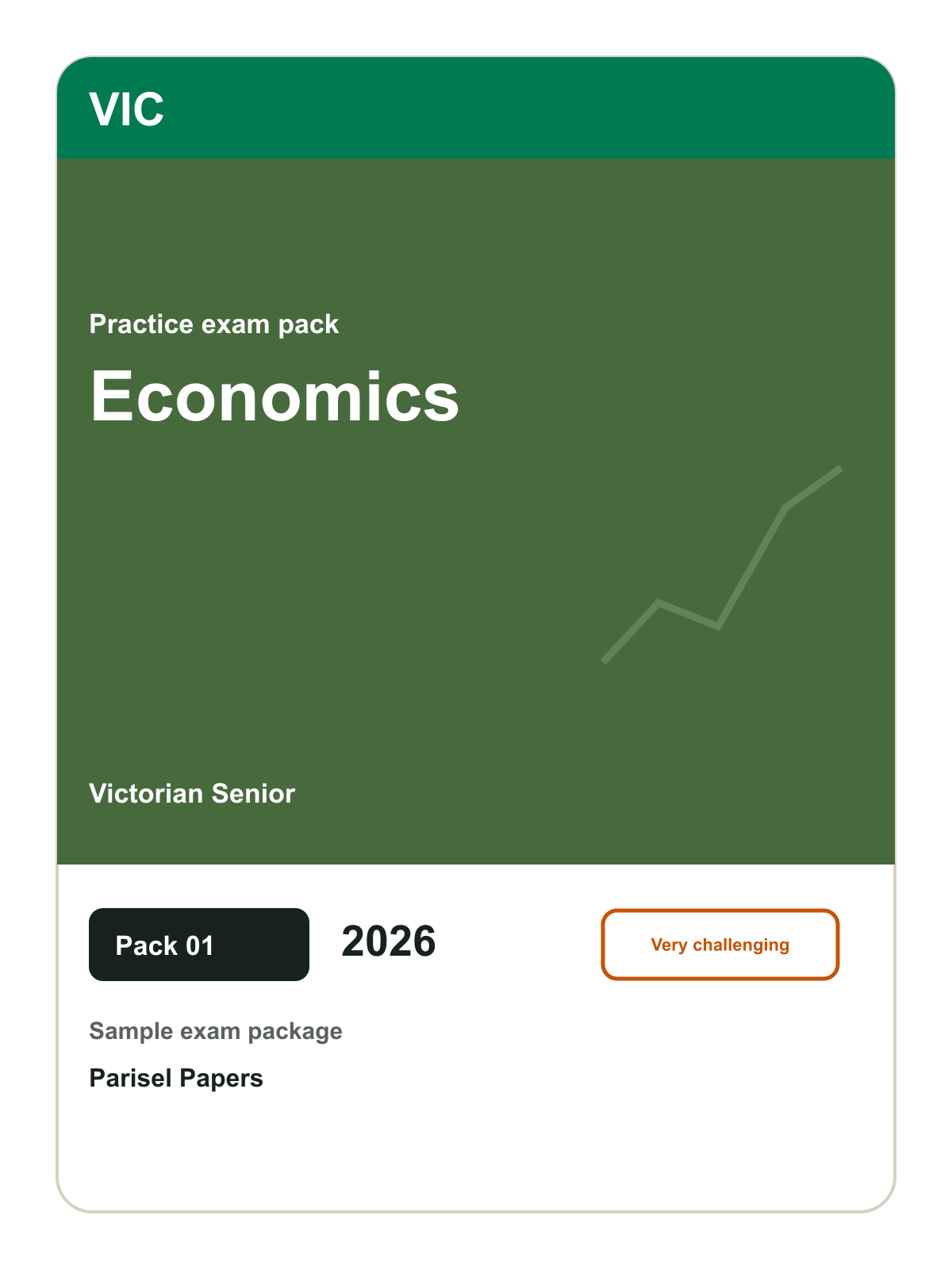 Victorian Senior Economics practice pack 01 cover (2026)
