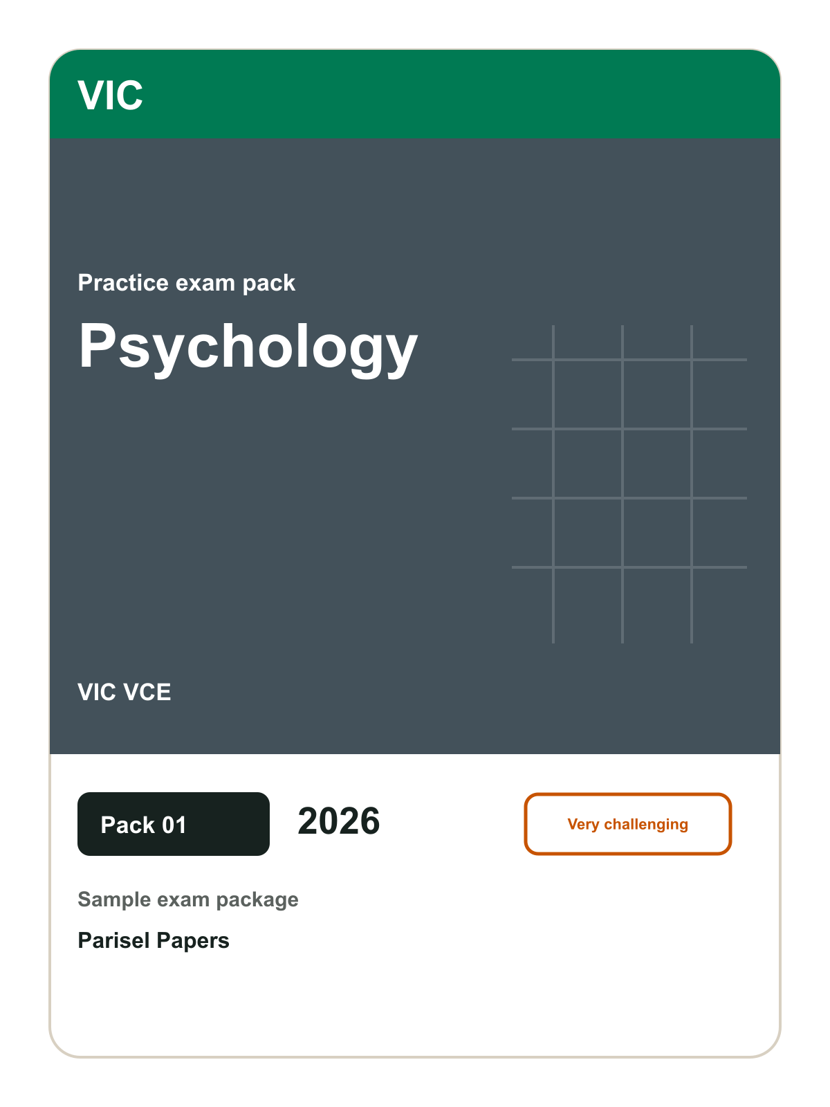 Parisel product cover exam-vic-vce-psychology-paper-01-2026-e1