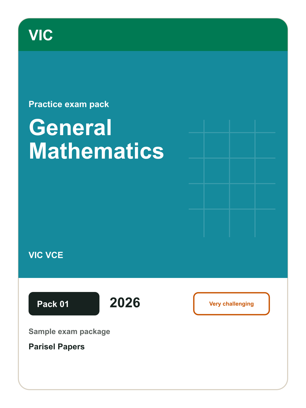 Parisel product cover exam-vic-vce-general-mathematics-paper-01-2026-e1