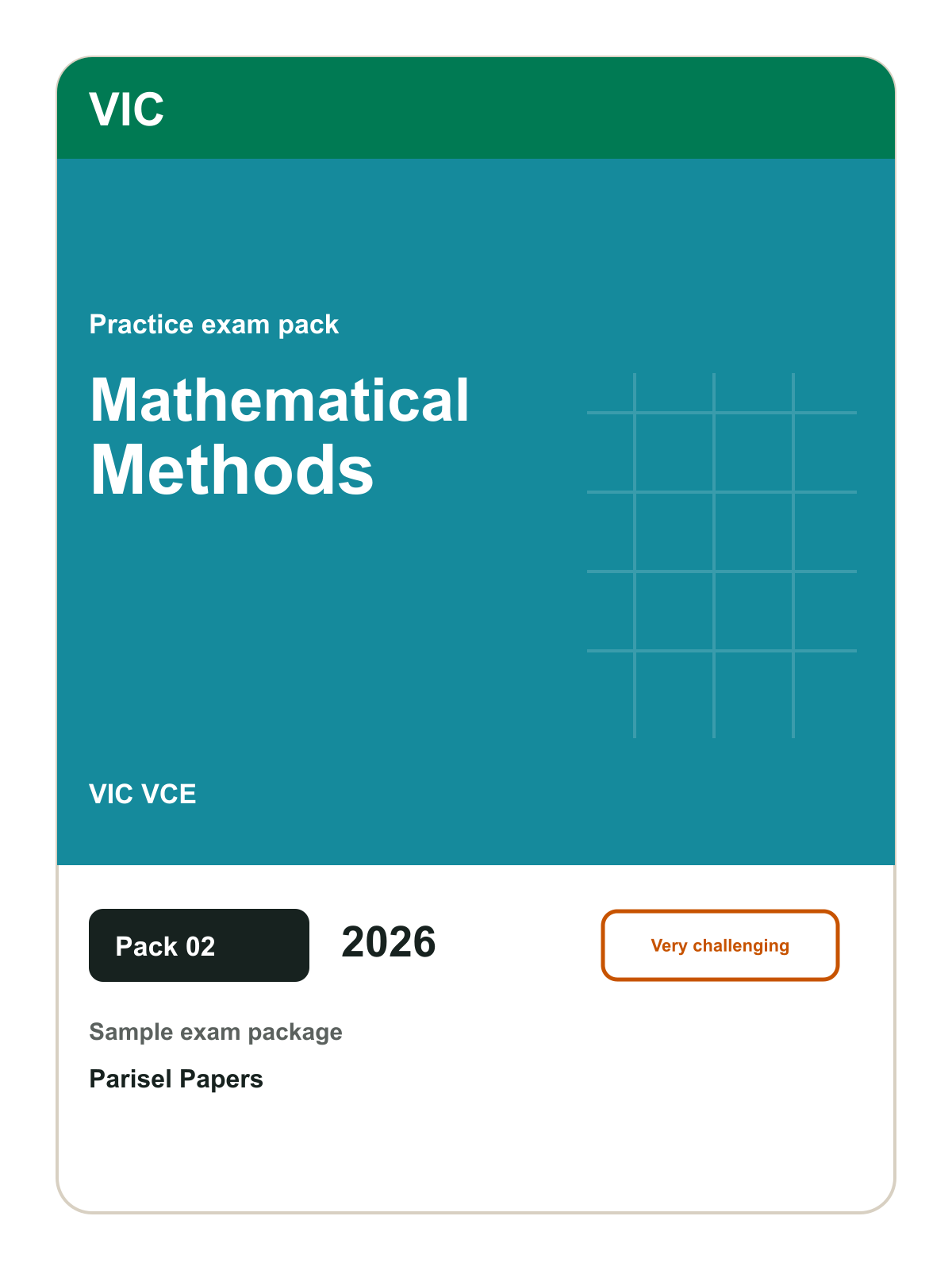 Parisel product cover exam-vic-vce-mathematical-methods-paper-02-2026-e1